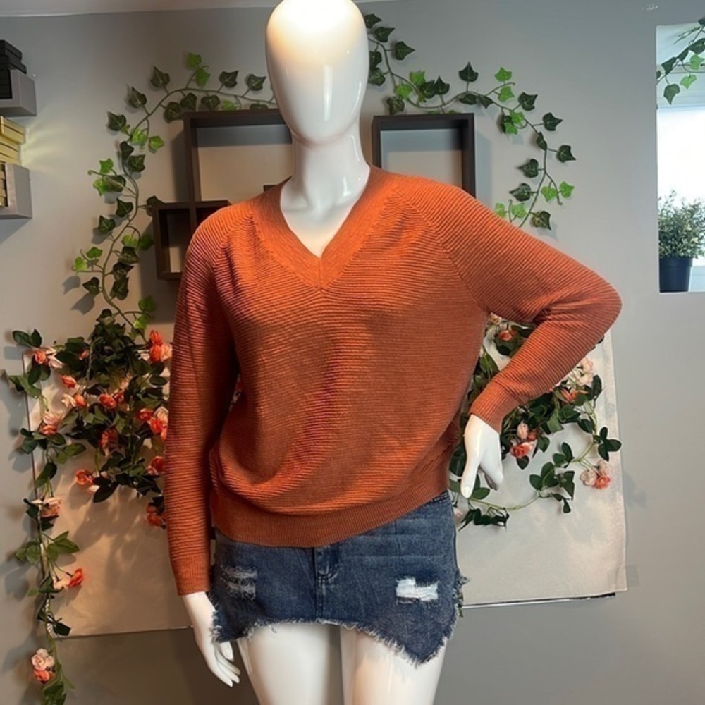 LOFT Knit Pullover Sweater in Rust Size S‎ RefJ022
